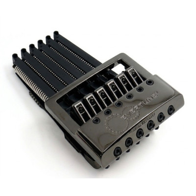 EverTune F-model – Kobylka pre 6-strunovú gitaru, typ Strat Čierny Nikel
